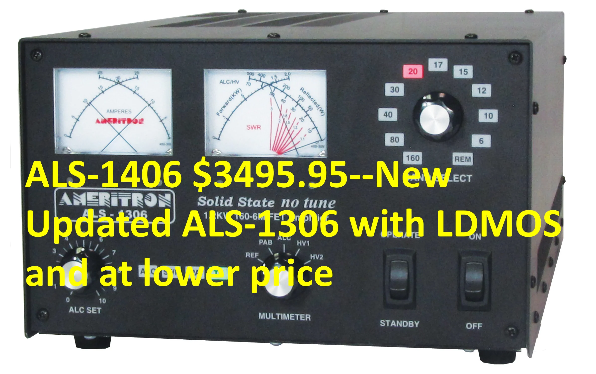 ALS-1306, AMPLIFIER, HF+6M, SOLIDSTATE, 1200Watts PEP, 220VAC