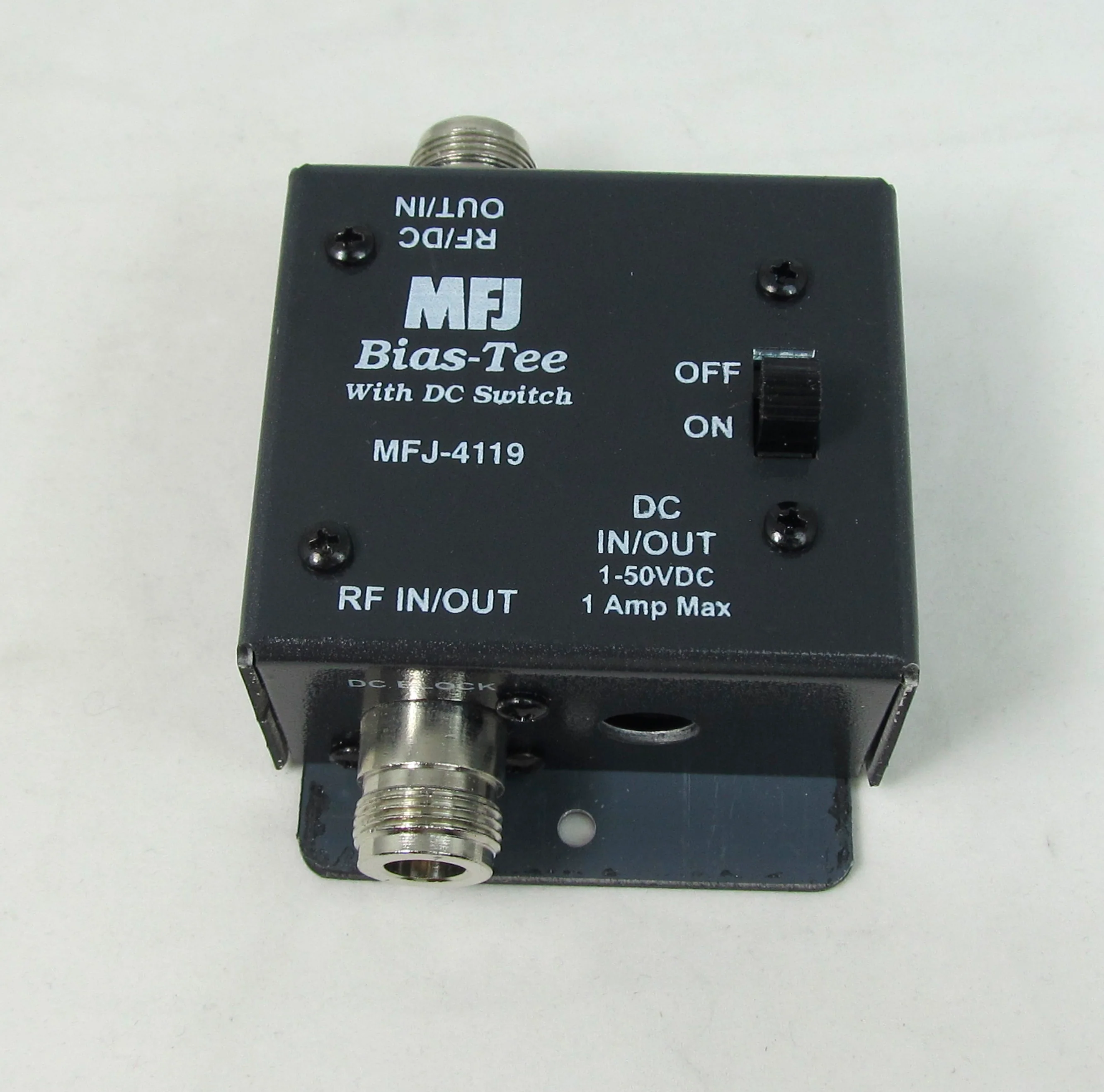 MFJ-4119N,BIAS TEE, HF/VHF/UHF, 1-50VDC, 1A,PWR INJECTOR, N